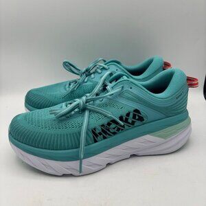 Hoka One One Bondi 7 Shoes Womens Size 8 Wide Running Aqua 1110519 AEBL